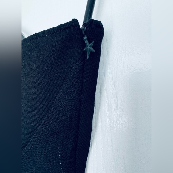 Mugler Illusion Asymmetrical cut out Panel Strapless mesh mixed media dress M - Picture 8 of 17